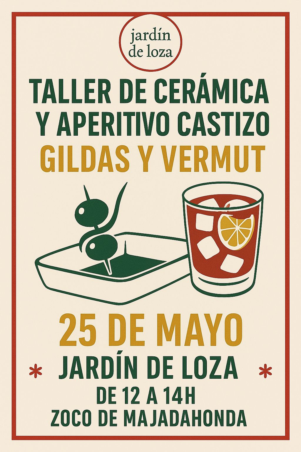 TALLER CERÁMICA Y Y APERITIVO CASTIZO 25 DE MAYO