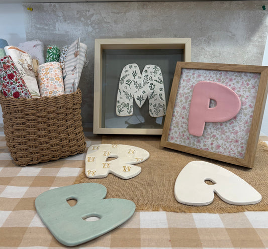 LETRAS de CERÁMICA (con o sin marco entelado) POR ENCARGO